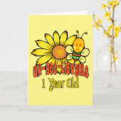 Carte Incroyable 1 an - 1er anniversaire (Fleur jaune)