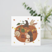 Carte Incroyable Automne : Lapin et Citrouille (Debout devant)