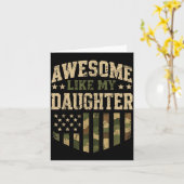 Carte Incroyable comme ma fille camouflage drapeau améri (Fleur jaune)