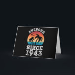 Carte Incroyable depuis 1943 Cadeau pour 80e anniversair<br><div class="desc">Design vintage Incroyable depuis 1943. Cadeau idéal pour 80e anniversaire pour une personne née en . Cadeau rétro pour hommes,  femmes,  enfants,  grand-père,  grand-mère ou papa à la fête des pères.</div>