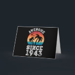 Carte Incroyable depuis 1943 Cadeau pour 80e anniversair<br><div class="desc">Design vintage Incroyable depuis 1943. Cadeau idéal pour 80e anniversaire pour une personne née en . Cadeau rétro pour hommes,  femmes,  enfants,  grand-père,  grand-mère ou papa à la fête des pères.</div>