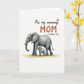 Carte Incroyable Maman Éléphant (Fleur jaune)