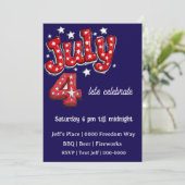 Carte Independence Day July 4th Party Invite  (Debout devant)