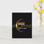 Carte Indiana Total Solar Eclipse 2024 (Fleur jaune)