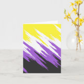 Carte Indicateur de fierté non binaire Abstrait (Fleur jaune)