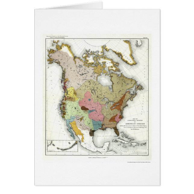 Carte indienne 1890 de linguistique (Devant)