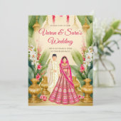 Carte indienne de Faire-part de mariage et de mari (Debout devant)