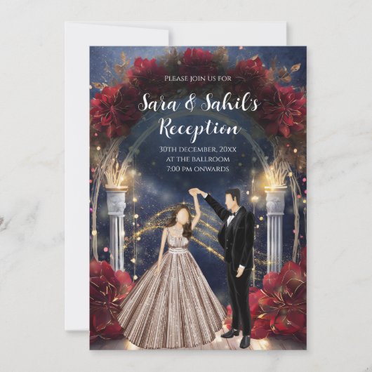 Carte indienne de réception Invitations de Sangeet (Devant)