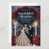 Carte indienne de réception Invitations de Sangeet (Devant / Derrière)