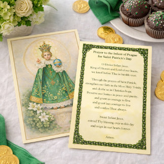 Carte Infant of Prague Prayer St. Patricks Day