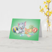 Carte Infant Tom and Jerry Playing With Toys (Fleur jaune)