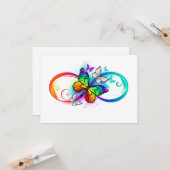 Carte Infini lumineux avec papillon arc-en-ciel (Devant/Arrière en situation)