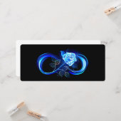 Carte Infini lumineux avec rose bleue (Devant/Arrière en situation)