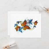 Carte Infinité de papillons monarques (Devant/Arrière en situation)