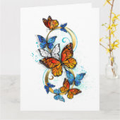 Carte Infinité de papillons monarques (Fleur jaune)