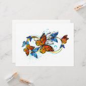 Carte Infinité de papillons monarques (Devant/Arrière en situation)