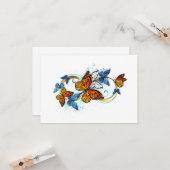 Carte Infinité de papillons monarques (Devant/Arrière en situation)