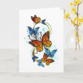 Carte Infinité de papillons monarques (Fleur jaune)