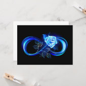 Carte Infinité lumineuse avec rose bleue (Devant/Arrière en situation)