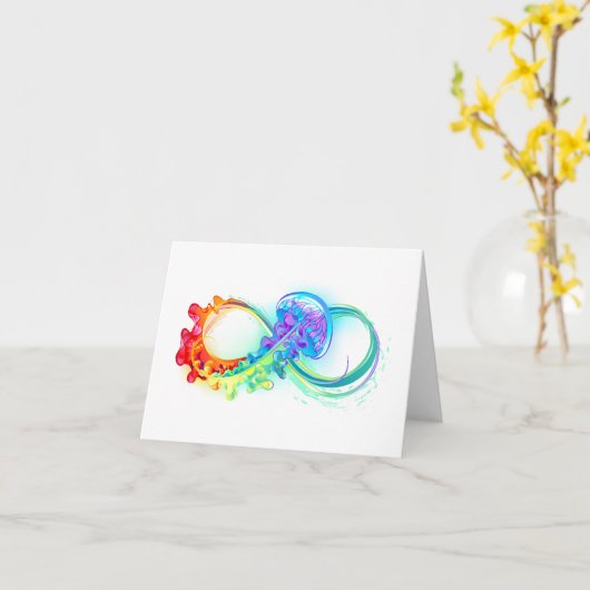 Carte Infinity avec Rainbow Jellyfish (Fleur jaune)