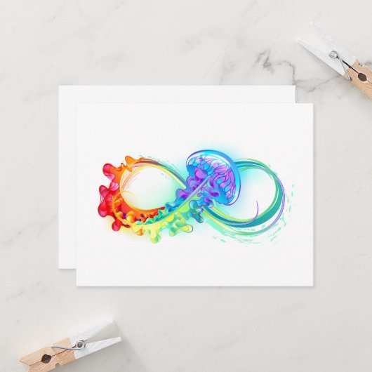 Carte Infinity avec Rainbow Jellyfish (Devant/Arrière en situation)
