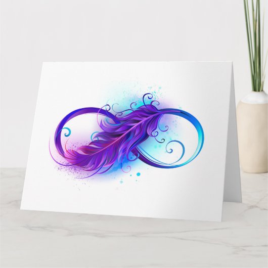 Carte Infinity with Purple Feather (Devant)