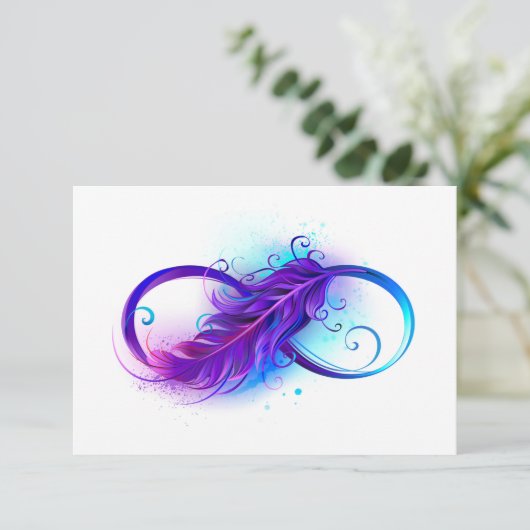 Carte Infinity with purple feather (Debout devant)