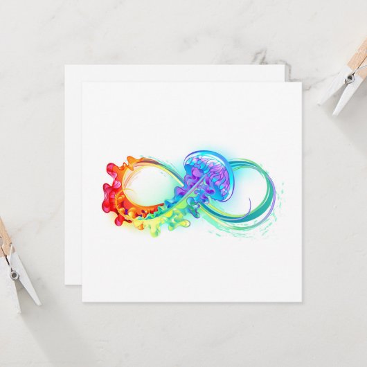 Carte Infinity with Rainbow Jellyfish (Devant/Arrière en situation)