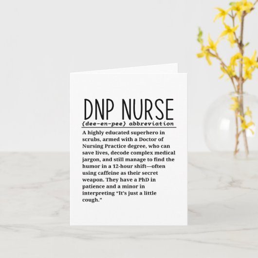 Carte Infirmière (Fleur jaune)