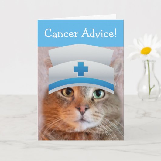 Carte Infirmière amusante Chat conseil sur le cancer (Petite plante)