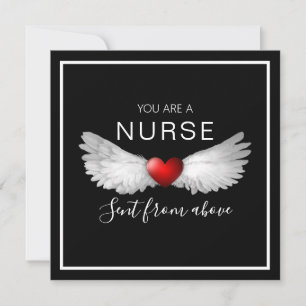 Carte Infirmière Angel ailes Merci du coeur