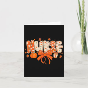 Carte Infirmière automne Pumpkin Sce café Thanksgiving