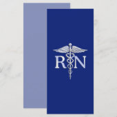 Carte Infirmière autorisée RN Caduceus sur Navy Blue (Devant / Derrière)