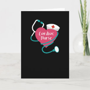 Carte Infirmière cardiaque Saint-Valentin Stéthoscope Cœ