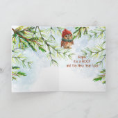 Carte Infirmière Chouette de Noël Animaux Nature (Intérieur)
