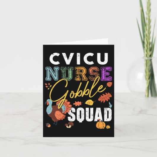 Carte Infirmière Cvicu Gobble Squad Thanksgiving Fall Rn (Devant)