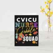 Carte Infirmière Cvicu Gobble Squad Thanksgiving Fall Rn (Fleur jaune)