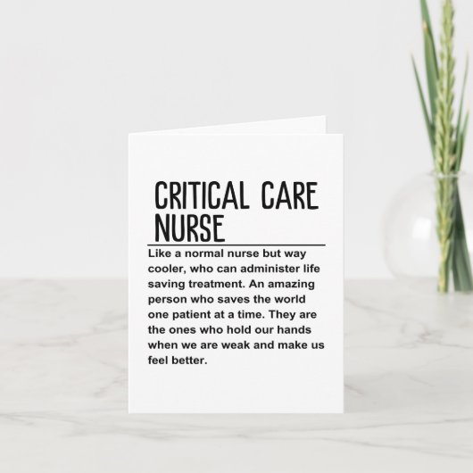 Carte infirmière de soins critiques (Devant)