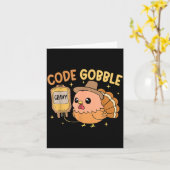 Carte Infirmière de Thanksgiving Code Gobble Drôle Dindo (Fleur jaune)