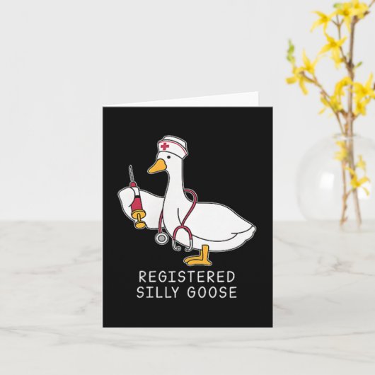 Carte Infirmière diplômée Silly Goose, infirmière drôle, (Fleur jaune)