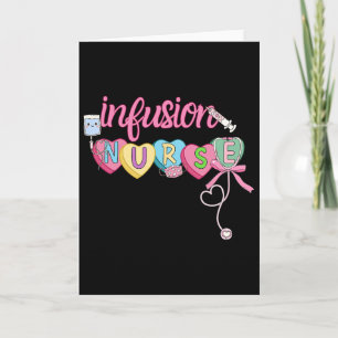 Carte Infirmière en perfusion de bonbons en forme de cœu