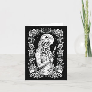 Carte Infirmière gothique squelette sombre médical Hallo