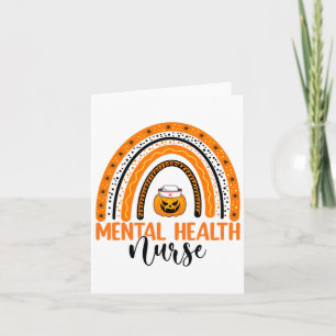 Carte Infirmière Halloween Citrouille Rainbow santé ment