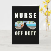 Carte Infirmière hors service lunettes de soleil vacance (Fleur jaune)