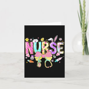 Carte Infirmière jour de Pâques Mignon Coquette Stéthosc