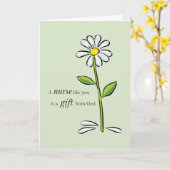 Carte Infirmière Joyeux Anniversaire, Fête Religieuse Ve (Fleur jaune)