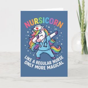 Carte Infirmière licorne énergie lumineuse et magique