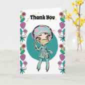 Carte Infirmière merci illustration chirurgien fleurs pa (Fleur jaune)