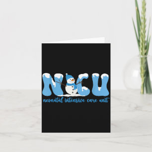 Carte Infirmière Nicu d'hiver Xmas Bonhomme de neige Néo