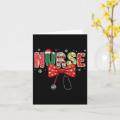 Carte Infirmière Noël Stethoscope Père Noël Coquette Bo (Fleur jaune)